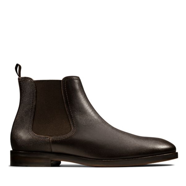 Clarks Mens Oliver Top Chelsea Boots Dark Brown | CA-6809473